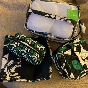 Vera Bradley 4pc Travel Cosmetic Set Imperial Rose